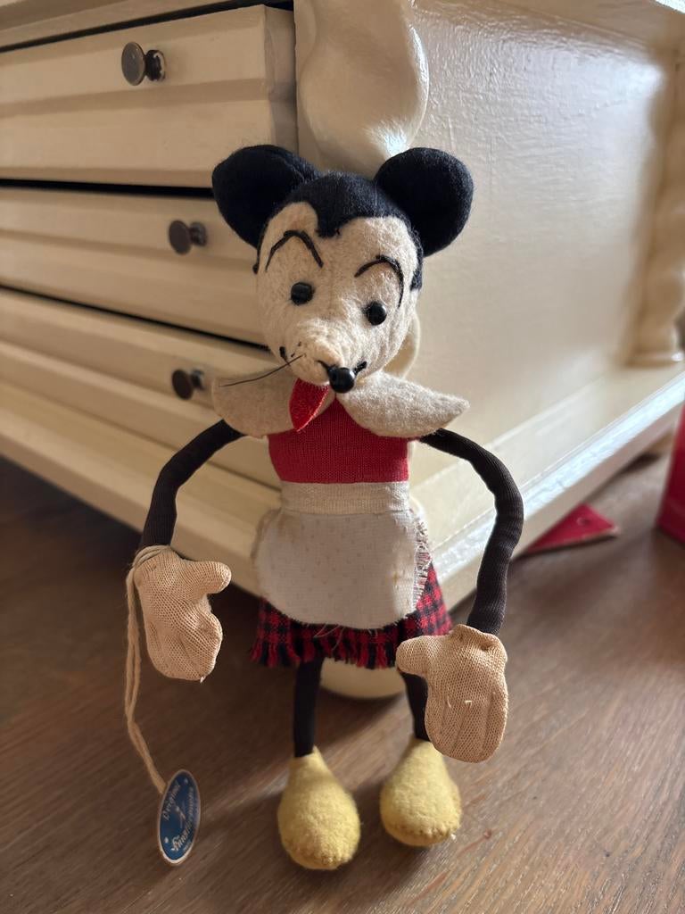 Antieke Mickey Mouse pop - zeldzaam verzamelobject, Verzamelen, Ophalen of Verzenden, Mickey Mouse, Zo goed als nieuw, Beeldje of Figuurtje