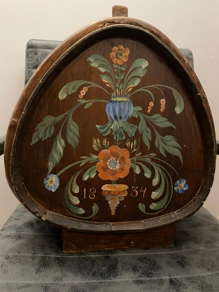 Gebogen houten drankvat | Zweedse volkskunst | 1800-1850, Antiek en Kunst, Ophalen of Verzenden