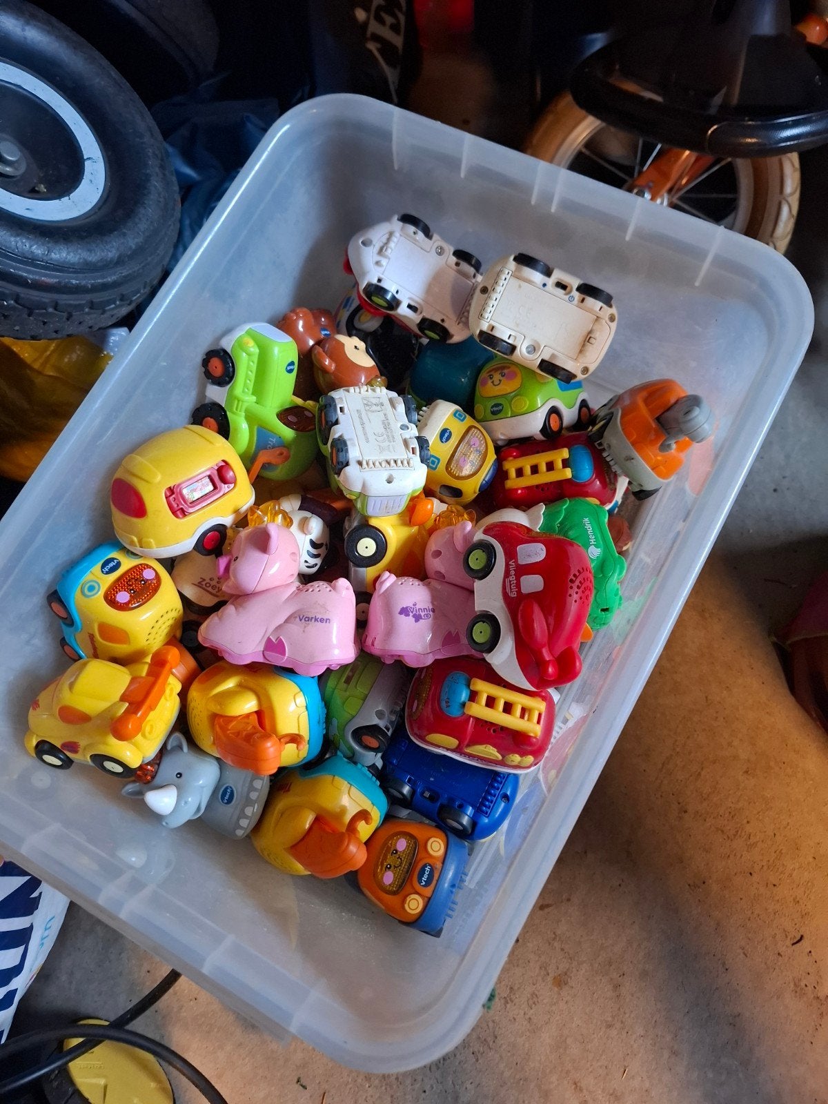 Grote bak vol VTech Zoef Zoef en Toet Toet auto's en dieren, Ophalen of Verzenden, Gebruikt