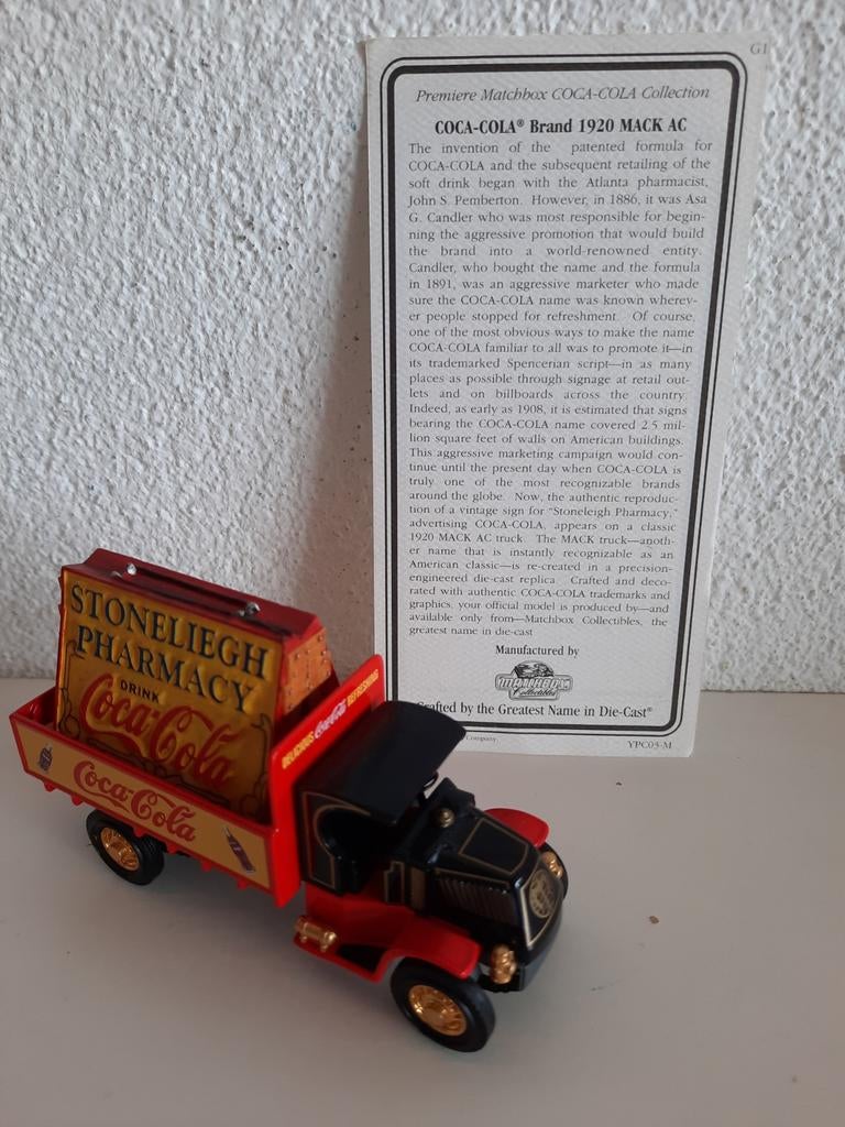 Matchbox Coca-Cola Collection 1920 Mack AC Truck, Hobby en Vrije tijd, Modelauto's | 1:43, Ophalen of Verzenden, Zo goed als nieuw