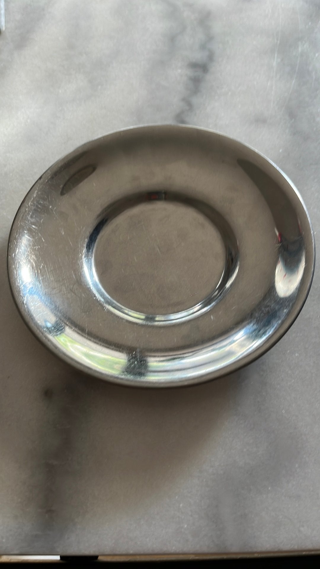 Oud Verzilver bordje, Antiek en Kunst, Ophalen of Verzenden, Zilver