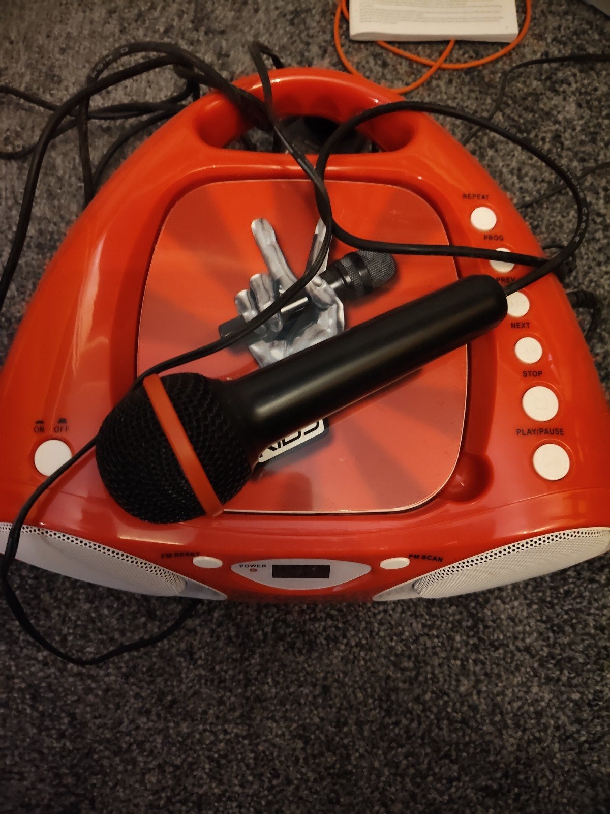 kinder radio cd speler met microfoon karaoke, Ophalen of Verzenden, Zo goed als nieuw, Met cd-speler