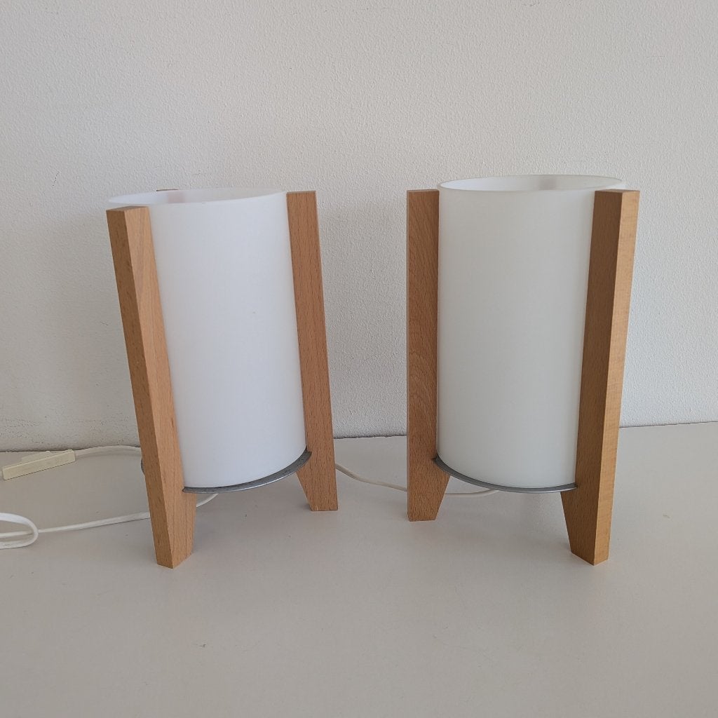 2 x vintage IKEA Porfylit tafellamp lamp lampen, Gebruikt, Vintage, 25 cm, Met schakelaar