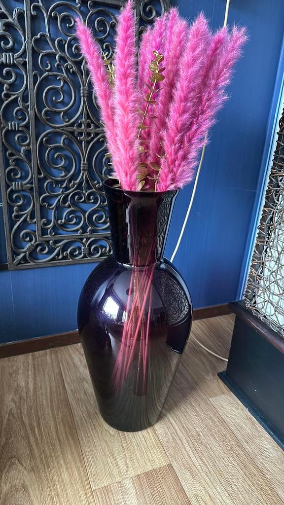 Te koop ; grote paarse vaas, Ophalen, Overige kleuren, 50 tot 75 cm, Glas