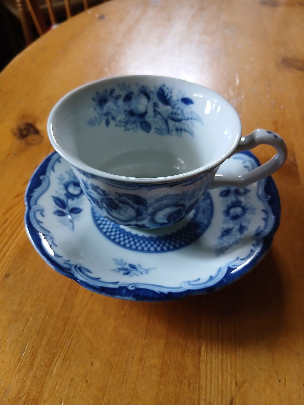 Vintage Blue Rose Fine China Japan Kop en Schotel, Ophalen