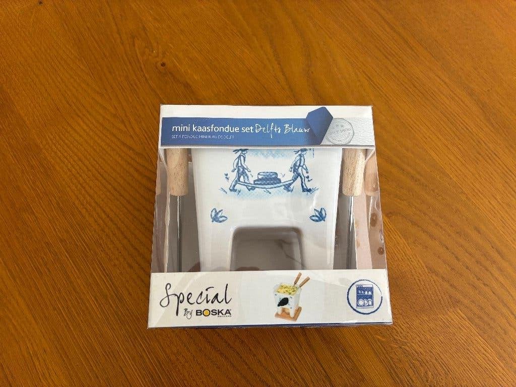 Boska mini kaasfondue Delfts blauw, Ophalen of Verzenden, Nieuw, Waxinelicht, Fondueset