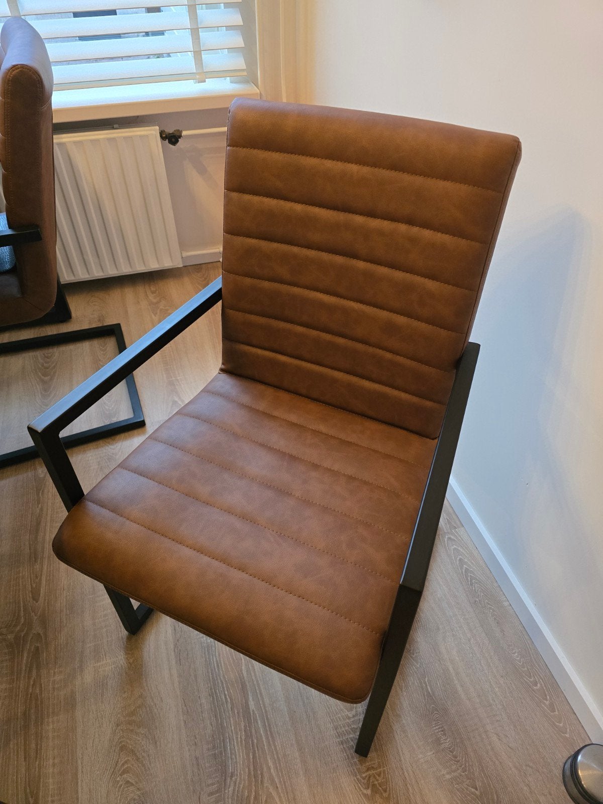 4x eetkamerstoelen cognac industrieel, Huis en Inrichting, Ophalen, Bruin, Zo goed als nieuw, Vier