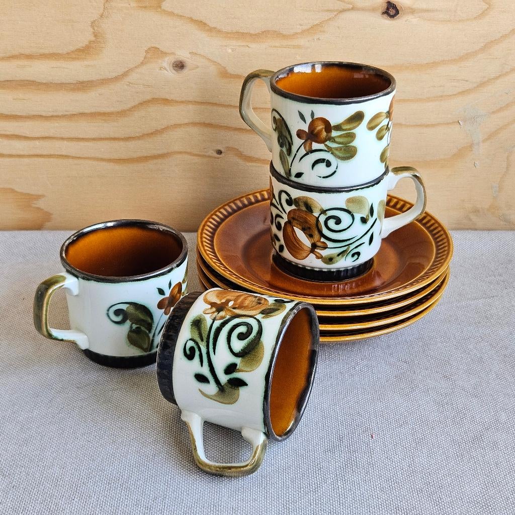 Boch la Louviere set van 4 kleine kop en schotels, Antiek en Kunst, Ophalen of Verzenden