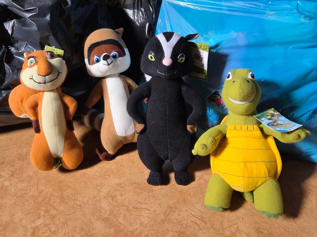 4 Over the Hedge knuffels + labels (Film), Ophalen of Verzenden, Overige typen