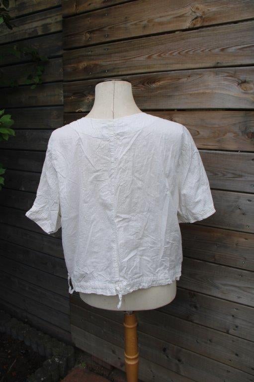 Blouse creme/ zwart Kekoo mt 3 (48/50) vaste prijs, Kleding | Dames, Grote Maten, Ophalen of Verzenden, Zo goed als nieuw, Kekoo