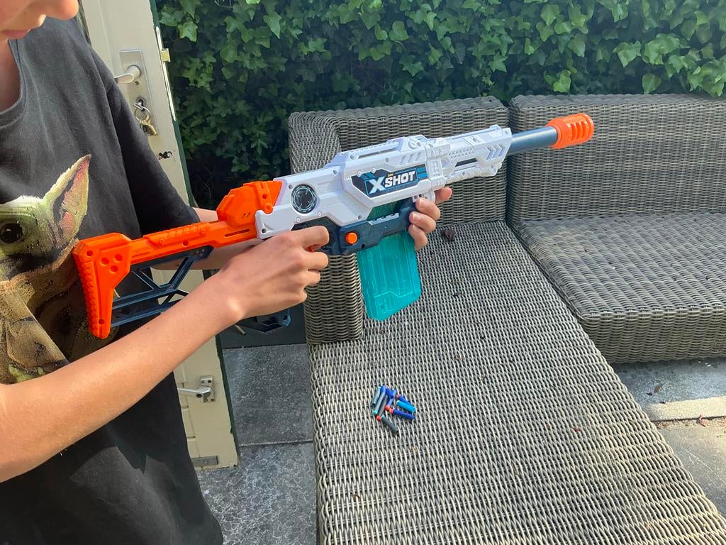 X-Shot pistool (Nerf-achtig) met magazijn voor pijltjes, Ophalen, Gebruikt, Jongen of Meisje