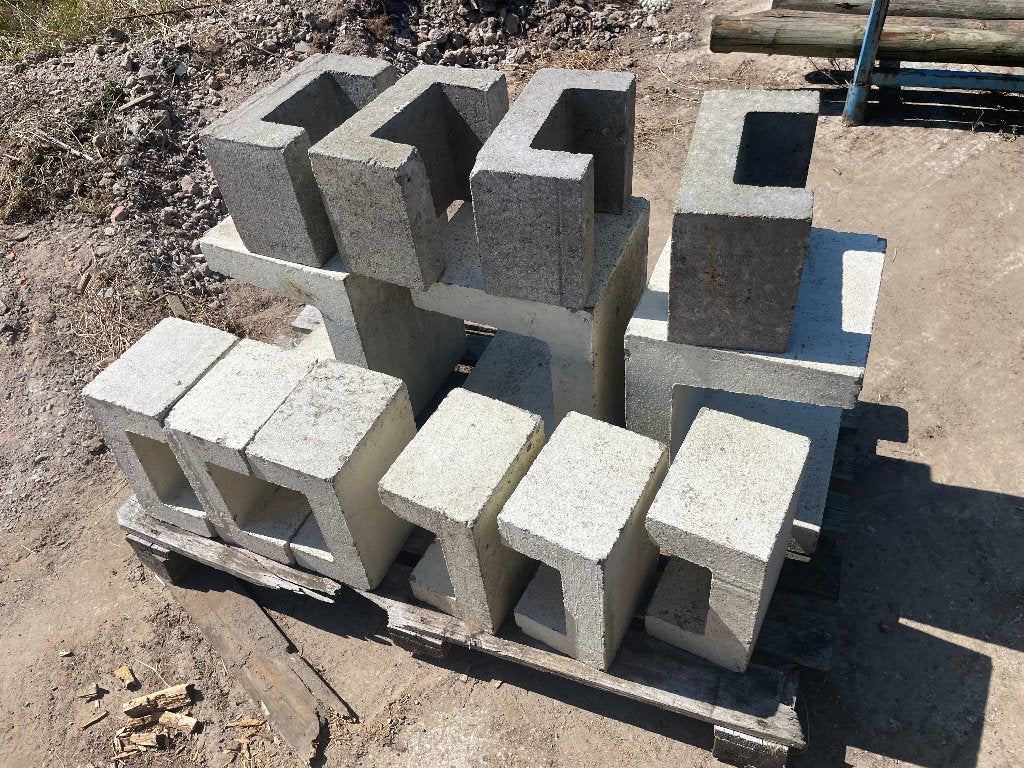 13 stuks U-blokken / U-element / betonblokken, Ophalen, Gebruikt