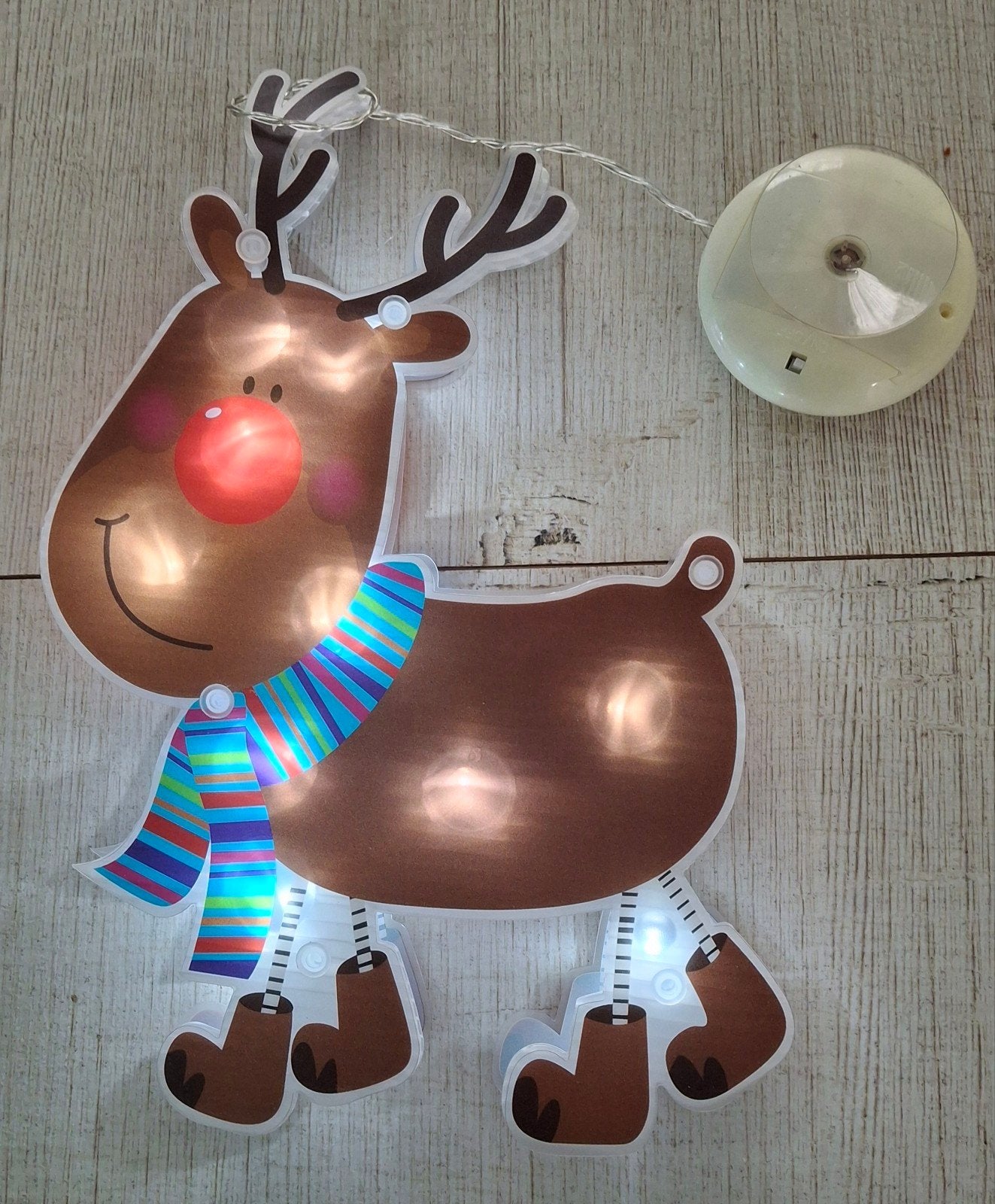 Kerst raamhanger rendier met verlichting, Ophalen of Verzenden, Zo goed als nieuw