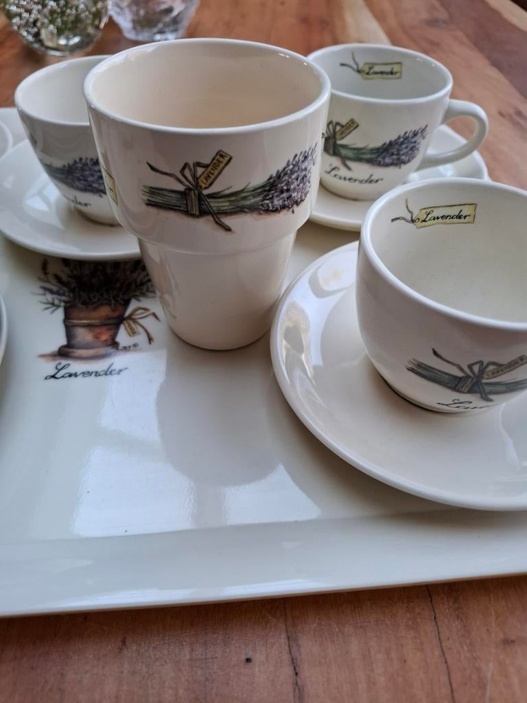 Lavender servies dienblad kopjes World of Jet, Ophalen of Verzenden