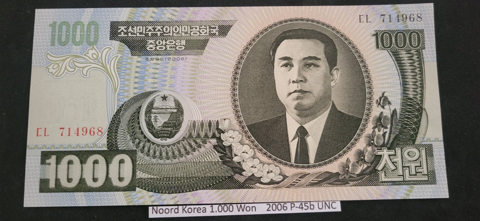Noord-Korea 1000 Won 2006 P-45b UNC Bankbiljet, Ophalen of Verzenden