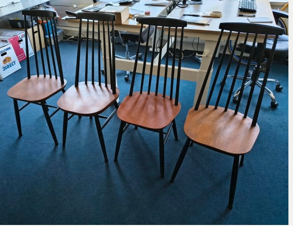 retro spijlenstoel - 4 stuks stoelen samen voor 175 euro, Ophalen, Huis en Inrichting