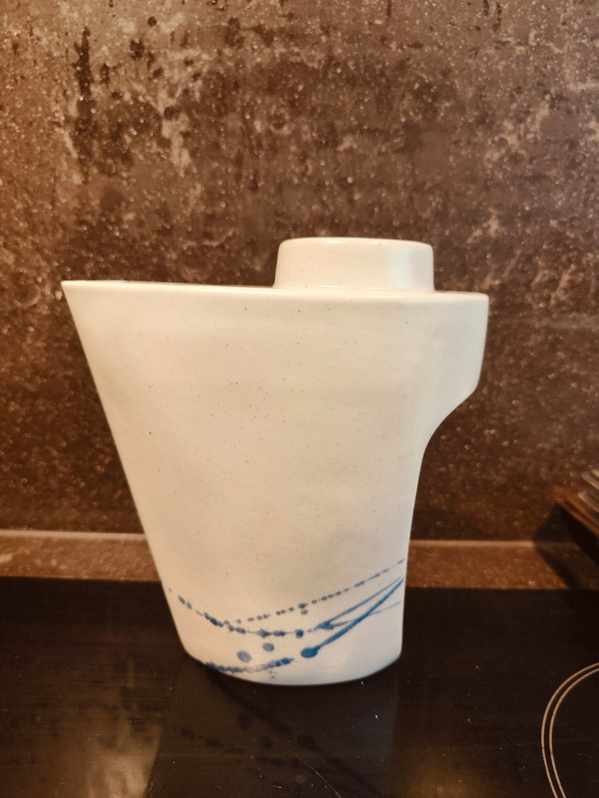 Hoganas Keramische Vintage Witte Keramische Vaas, Antiek en Kunst, Ophalen of Verzenden