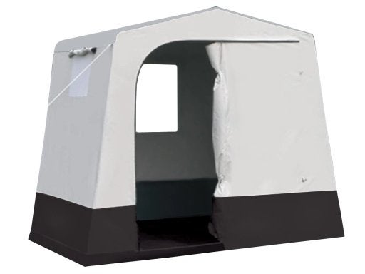 Amper gebruikt: Obelink Hypercamp Baleto PVC schuurtent, Caravans en Kamperen, Ophalen, Zo goed als nieuw