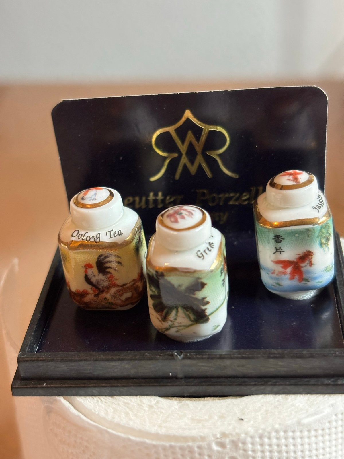 Reutter Porzellan Miniatuur Theebusjes Set - Oolong, Groen,, Ophalen of Verzenden, Nieuw