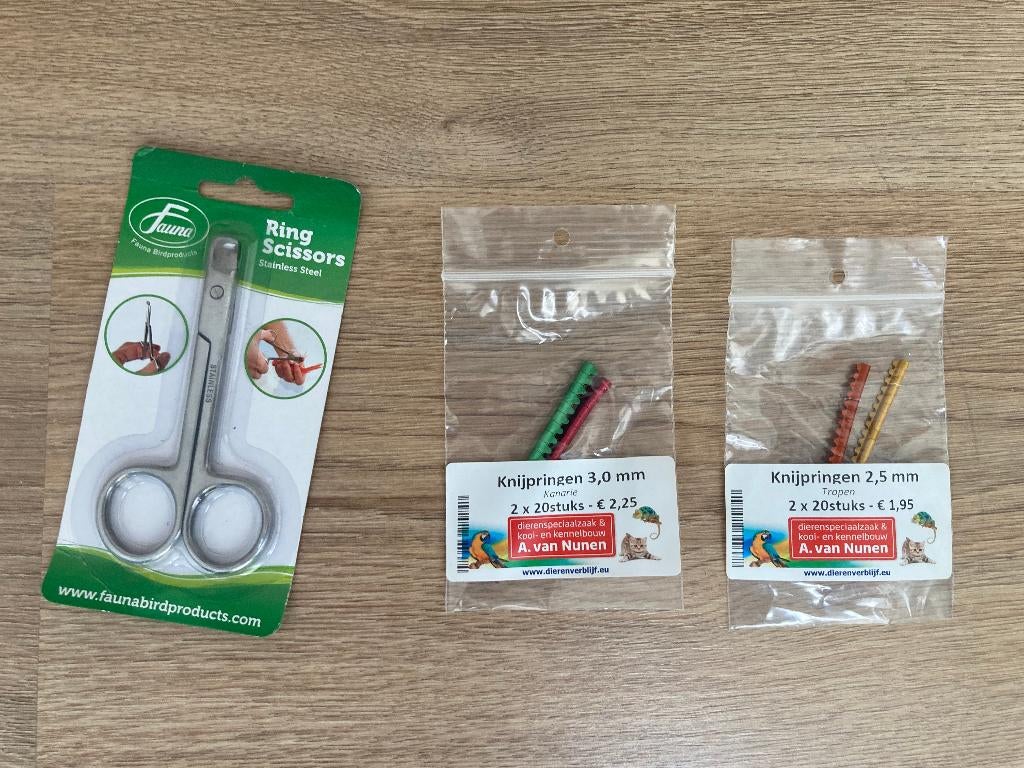 Vogel ringenschaartje en kleur knijpringen, Dieren en Toebehoren, Ophalen of Verzenden, Nieuw, Overige typen