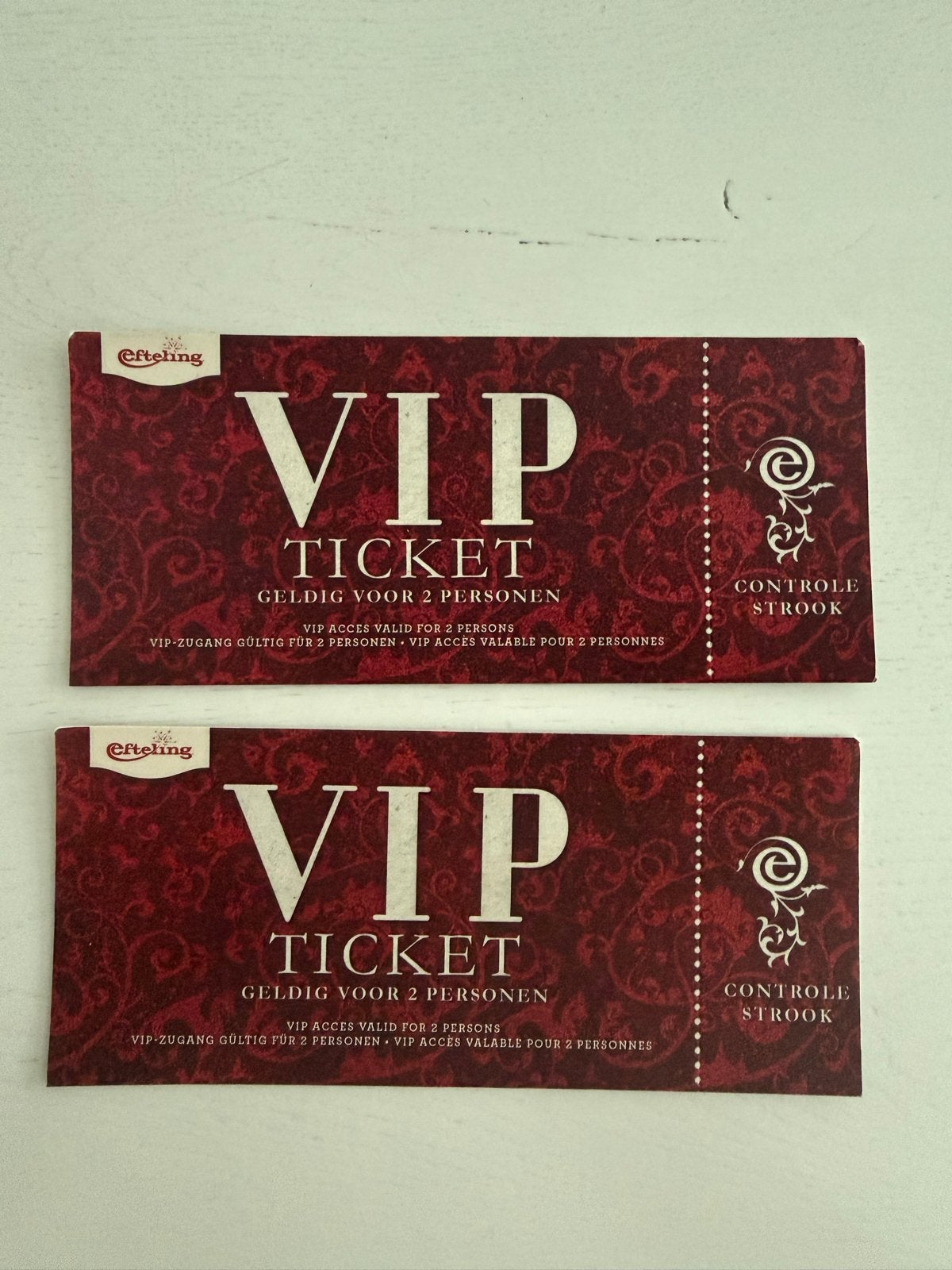 2X Efteling VIP-ticket - onbeperkt geldig - bieden, Tickets en Kaartjes, Twee personen, Ticket of Toegangskaart