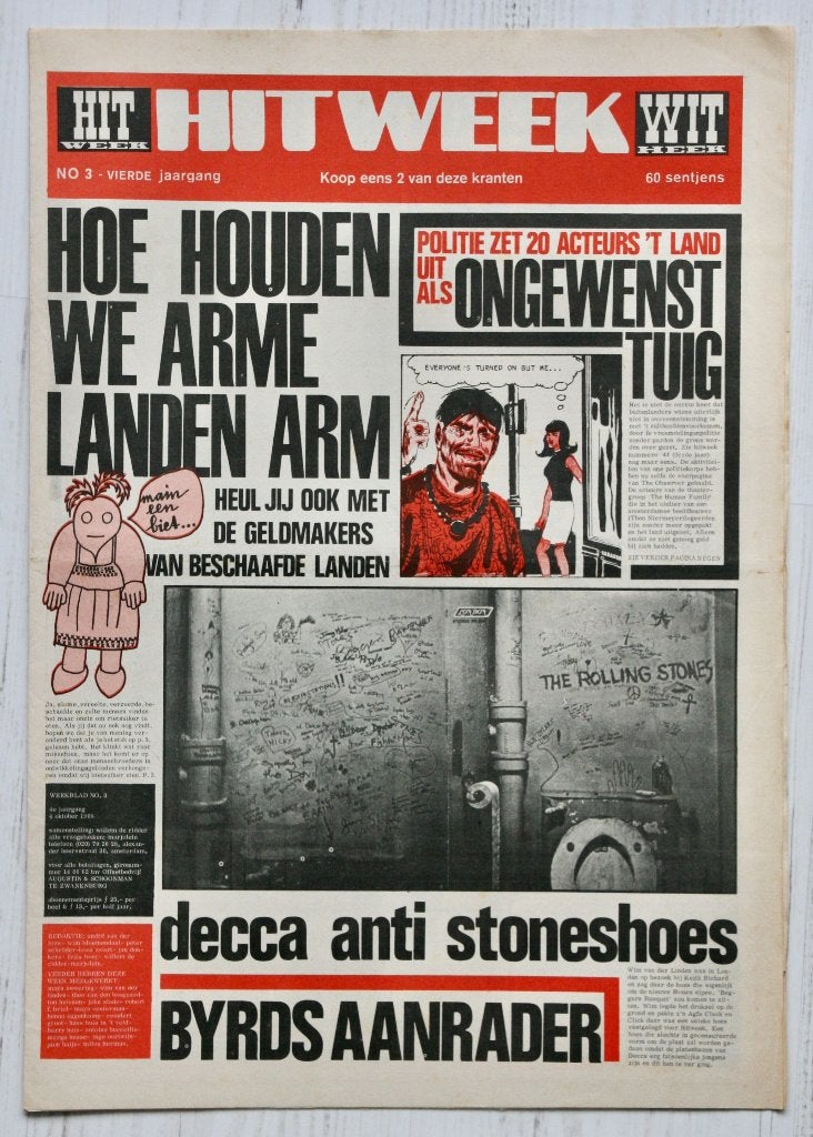 Hitweek 4e jaargang nr 3 - 4 oktober 1968, Ophalen of Verzenden, Gelezen, Muziek, Film of Tv