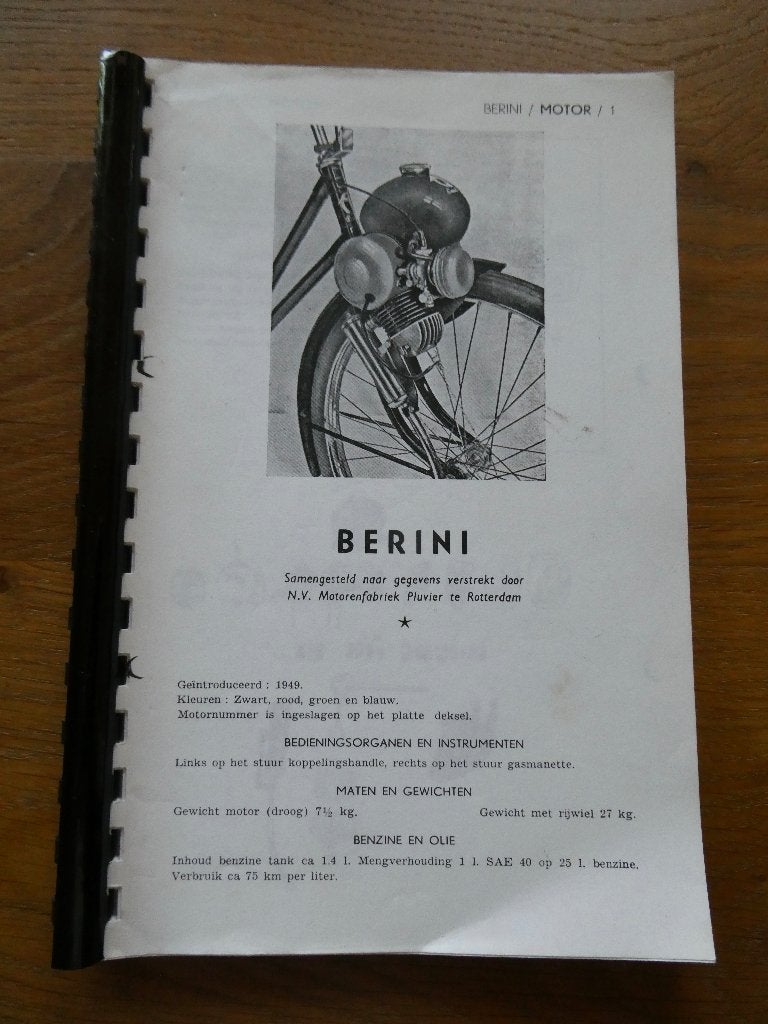 Boekje Berini, Fietsen en Brommers, Ophalen of Verzenden, Gebruikt