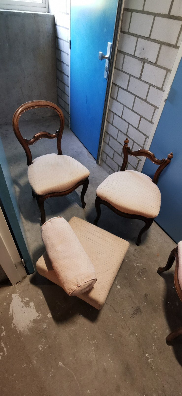 Antieke Louis XV salonset ca. 1900 | stoelen, poef, kussens, Ophalen