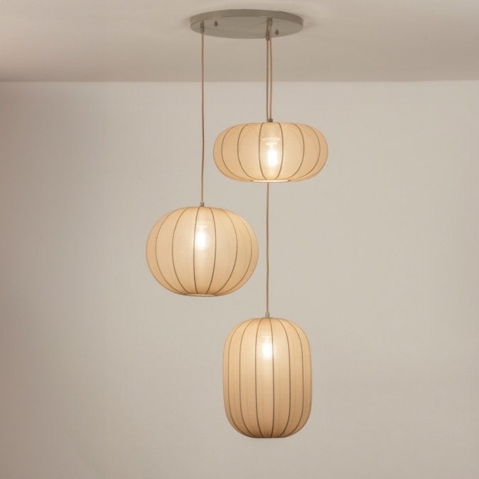 hanglamp taupe lampion japandi bank tafel tafel vide lamp, Huis en Inrichting, Ophalen of Verzenden, Nieuw