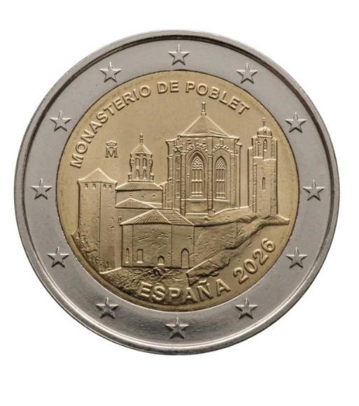 Spanje 2 Euro "Poblet" 2026 UNC, Postzegels en Munten, Munten | Europa | Euromunten, Ophalen of Verzenden, Spanje, 2 euro