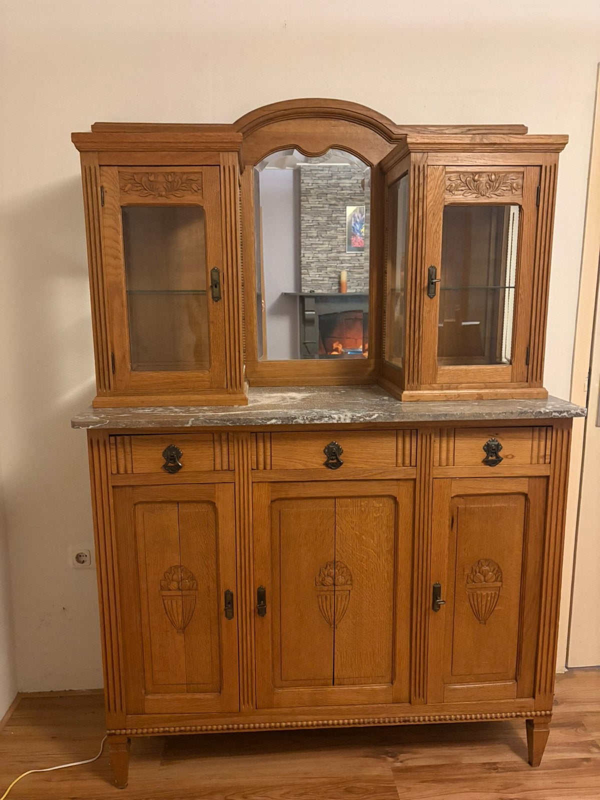 Mooie Antieke kast, Ophalen, Gebruikt, 100 tot 150 cm, Eikenhout