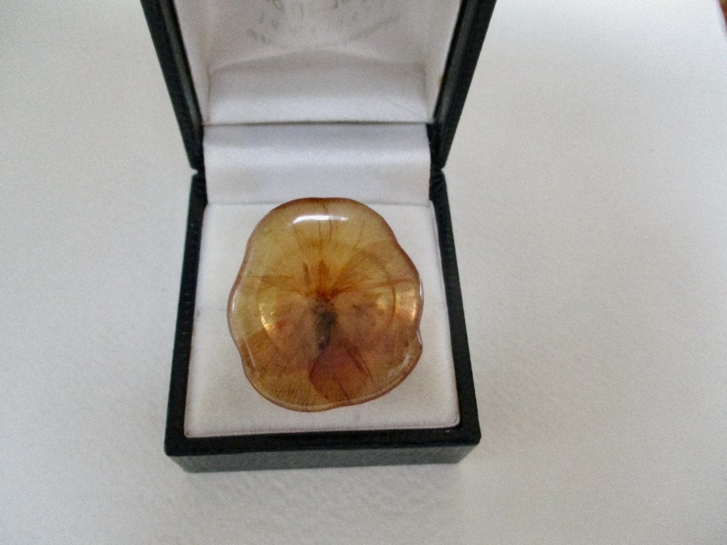 Zilveren aparte grote ring 18 mm. EPOXY hars + zilveren band, Sieraden, Tassen en Uiterlijk, 18 tot 19, Verzenden, Zo goed als nieuw