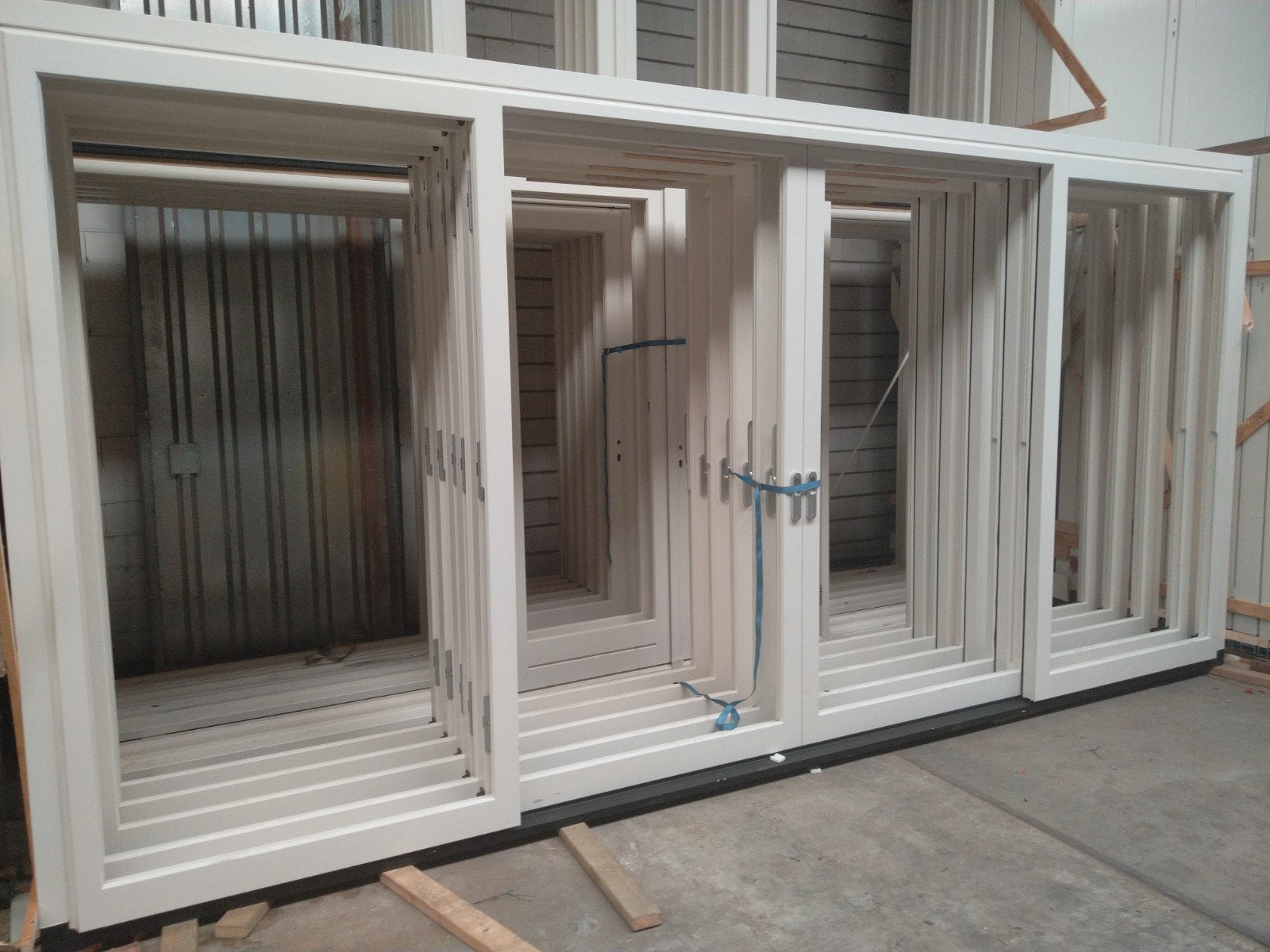 hardhouten schuifpui met 2 schuifdeuren 4 vakken, Deurkozijn, 225 cm of meer, Nieuw, Ophalen of Verzenden