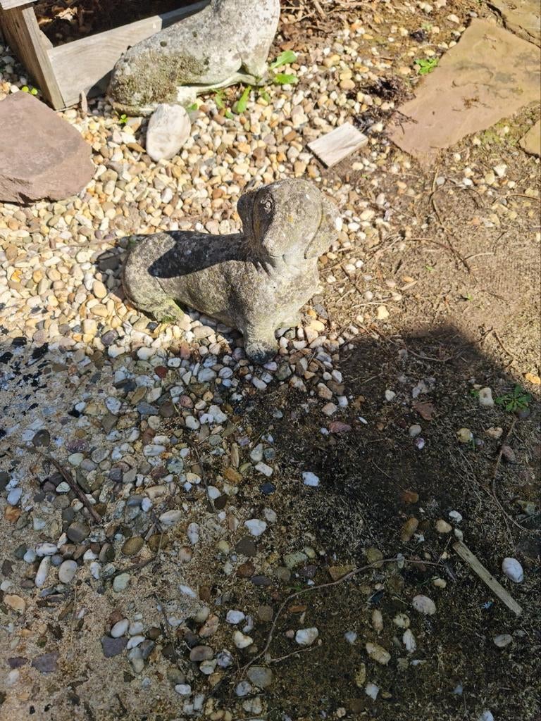 Teckel Tuinbeeld - Charmante Decoratie voor Buiten, Tuin en Terras, Tuinbeelden, Ophalen, Gebruikt, Beton, Dierenbeeld