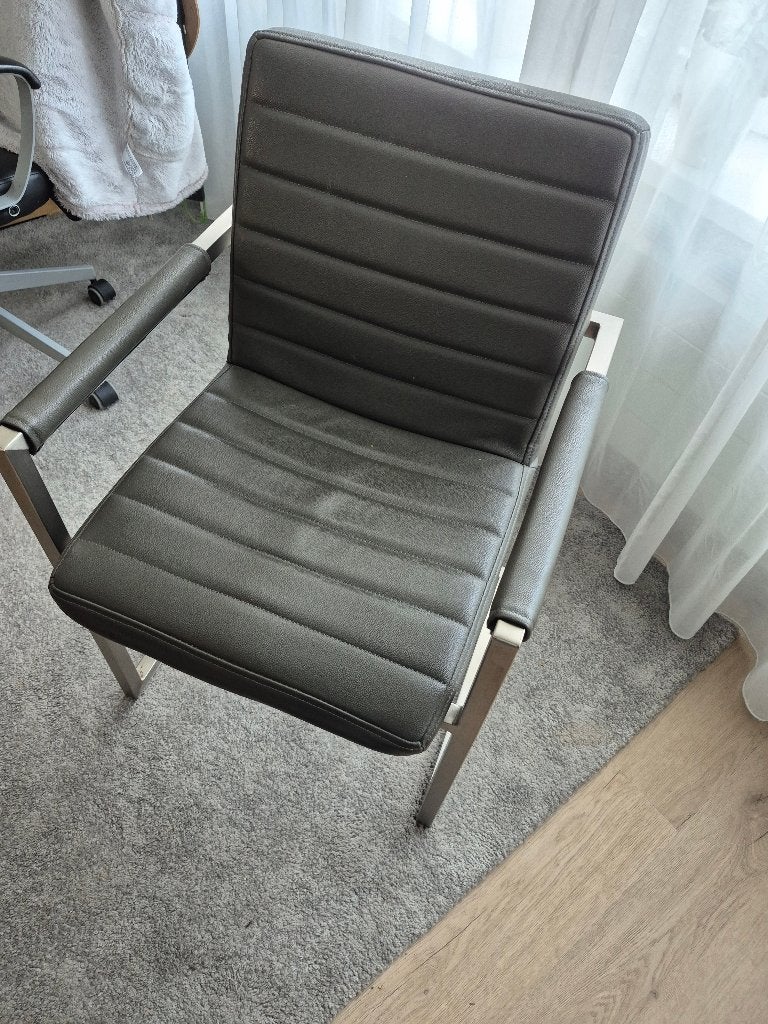 4 eetkamerstoelen, Ophalen, Gebruikt, Vier, Metaal