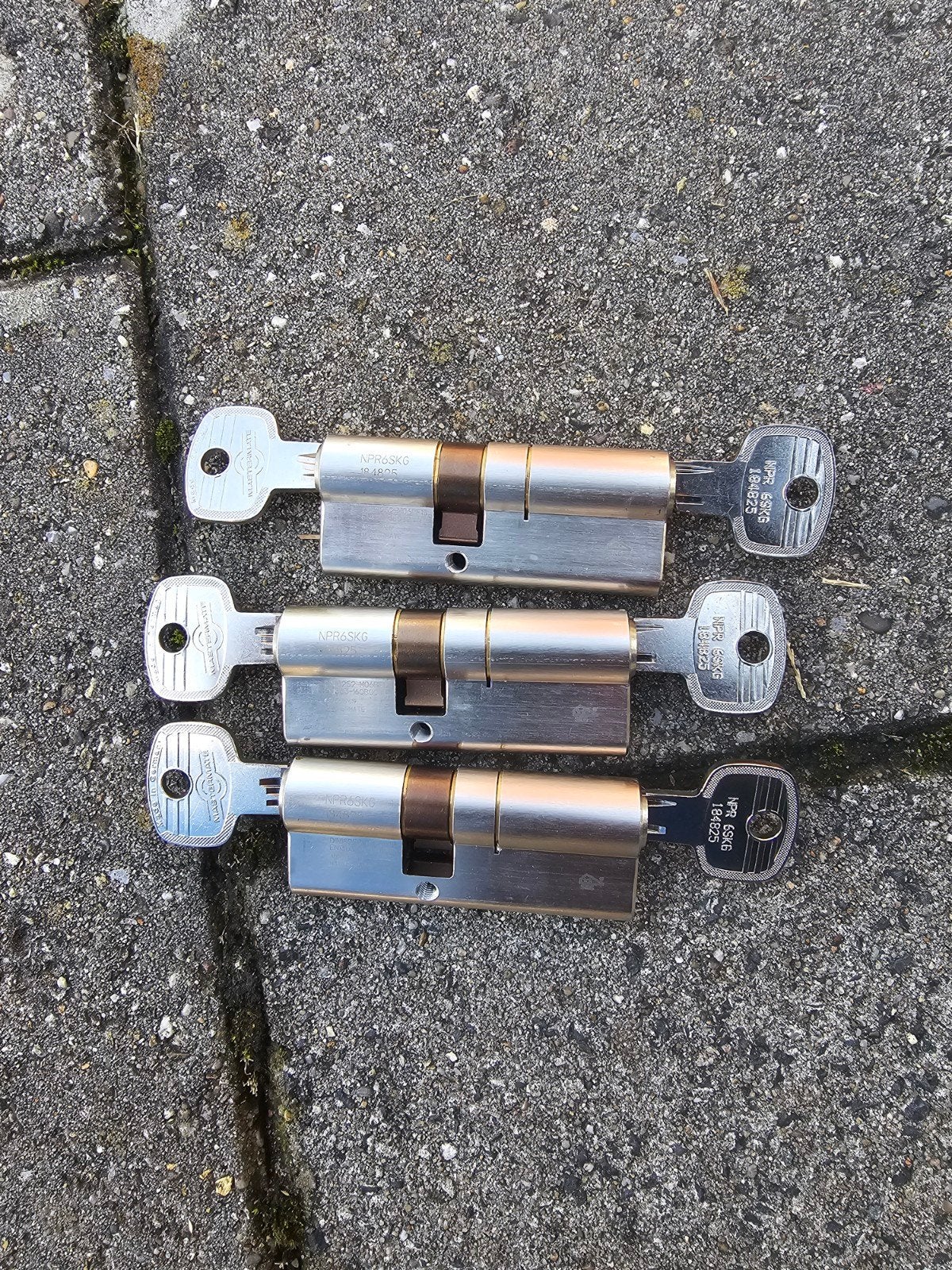 3 x gelijksluitende cilinders 30/45  nieuw, Doe-het-zelf en Verbouw, Ophalen of Verzenden, Slot