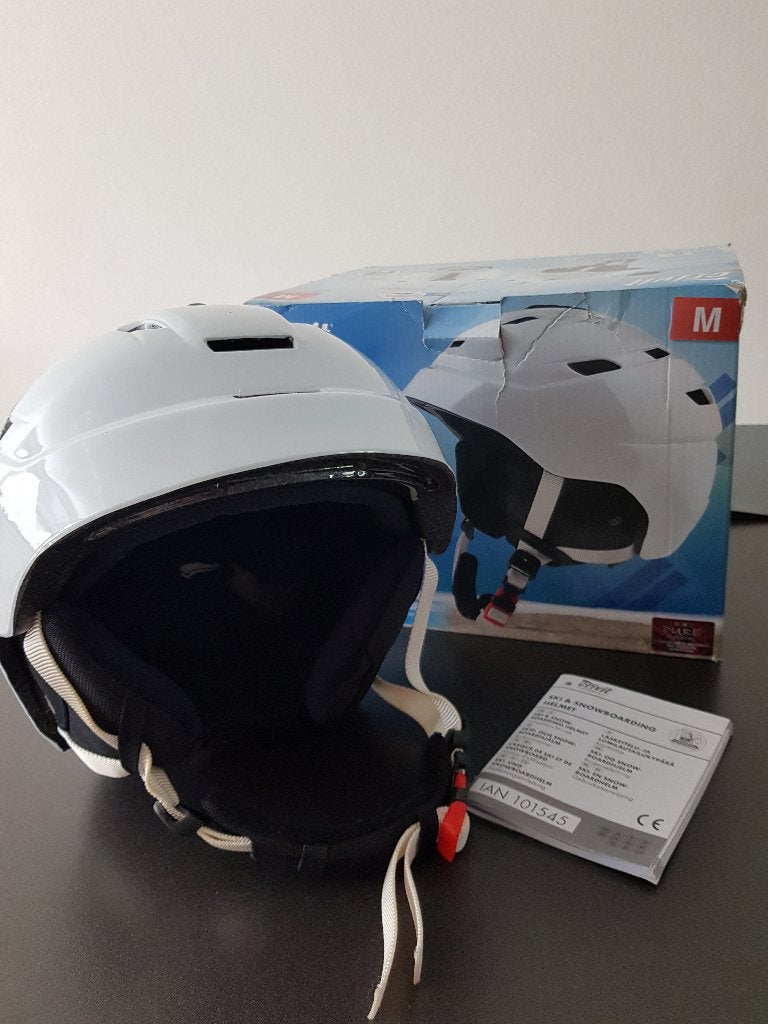 Witte skihelm, Zo goed als nieuw, Kleding, Skiën, Minder dan 100 cm
