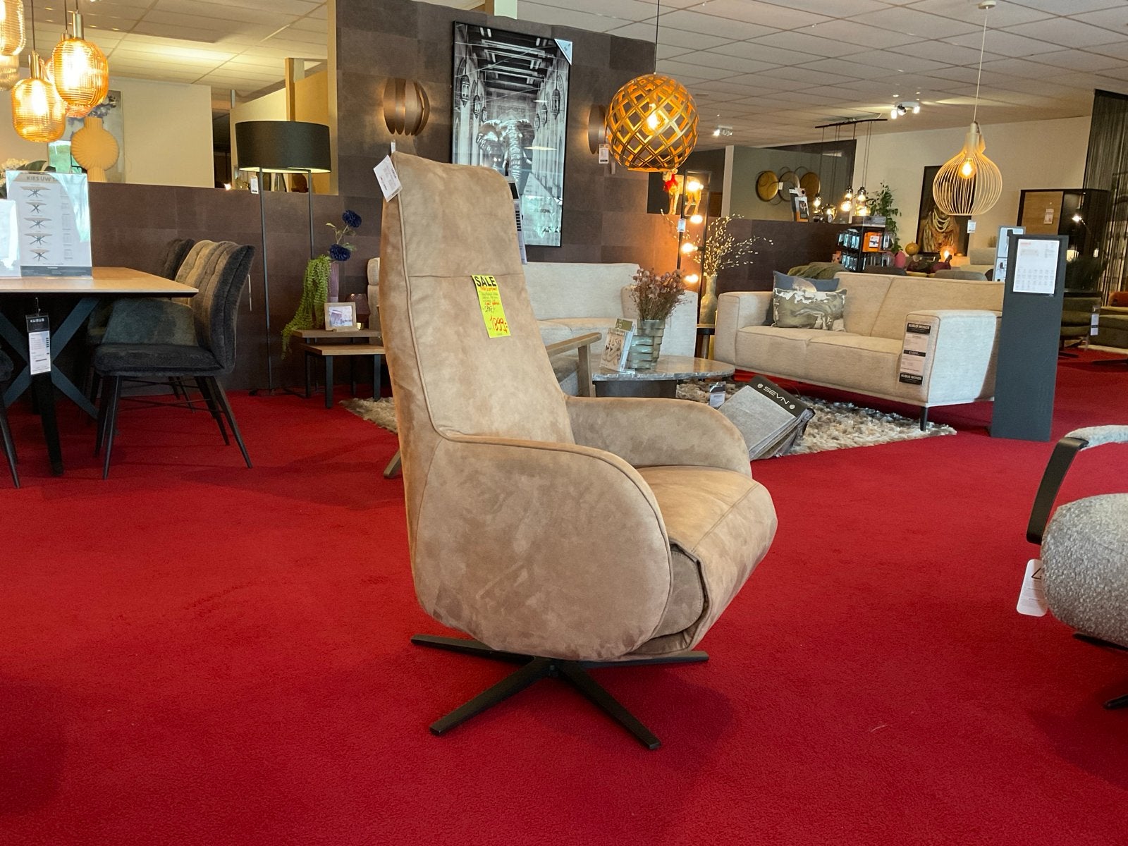 Relaxfauteuil Lisboa elektrisch met accu - Aanbieding outlet, Bruin, Nieuw, Ophalen of Verzenden, Eén