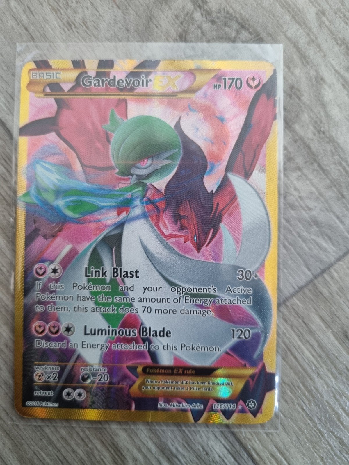 Gardevoir EX Pokémon Kaart 116/114 Full Art Foil, Ophalen of Verzenden, Zo goed als nieuw, Losse kaart, Foil