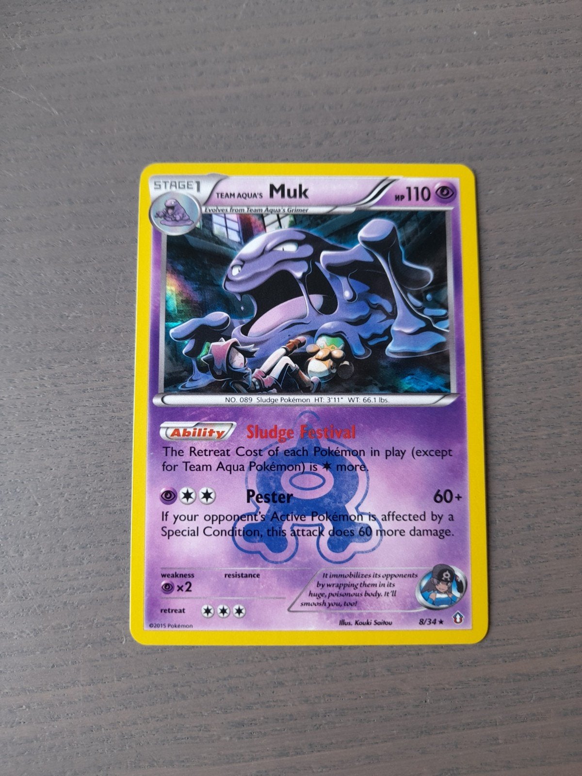 Double crisis 8/34 muk holo, Ophalen of Verzenden, Gebruikt, Losse kaart, Foil