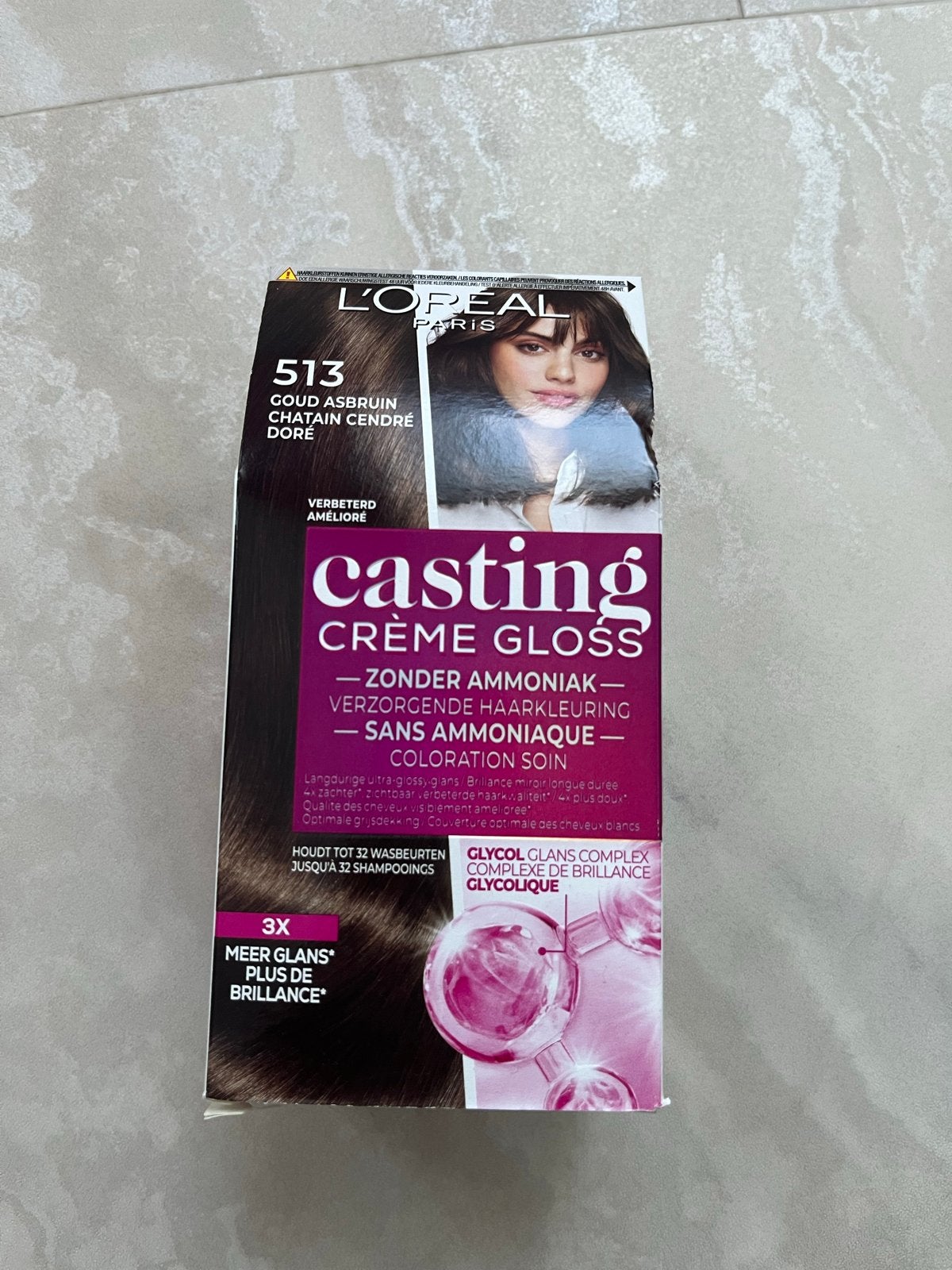 L'Oréal Casting Crème Gloss 513 Goud Asbruin Haarverf, Ophalen, Nieuw, Overige typen