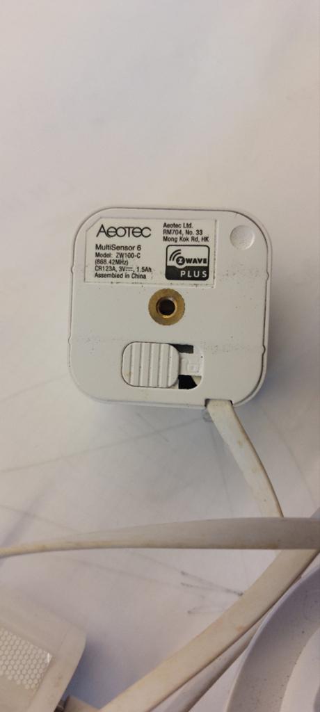 Aeotec MultiSensor 6 ZW100-C met kabel en voeding, Detector, Sensor of Melder, Ophalen of Verzenden, Draadloos, Beweging