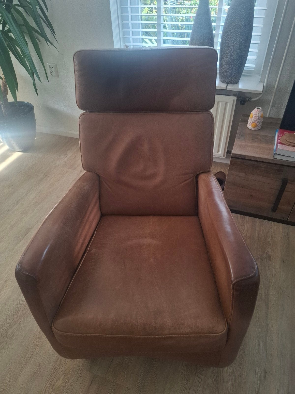 Lederen stoel, Ophalen, Gebruikt, 75 tot 100 cm, 50 tot 75 cm