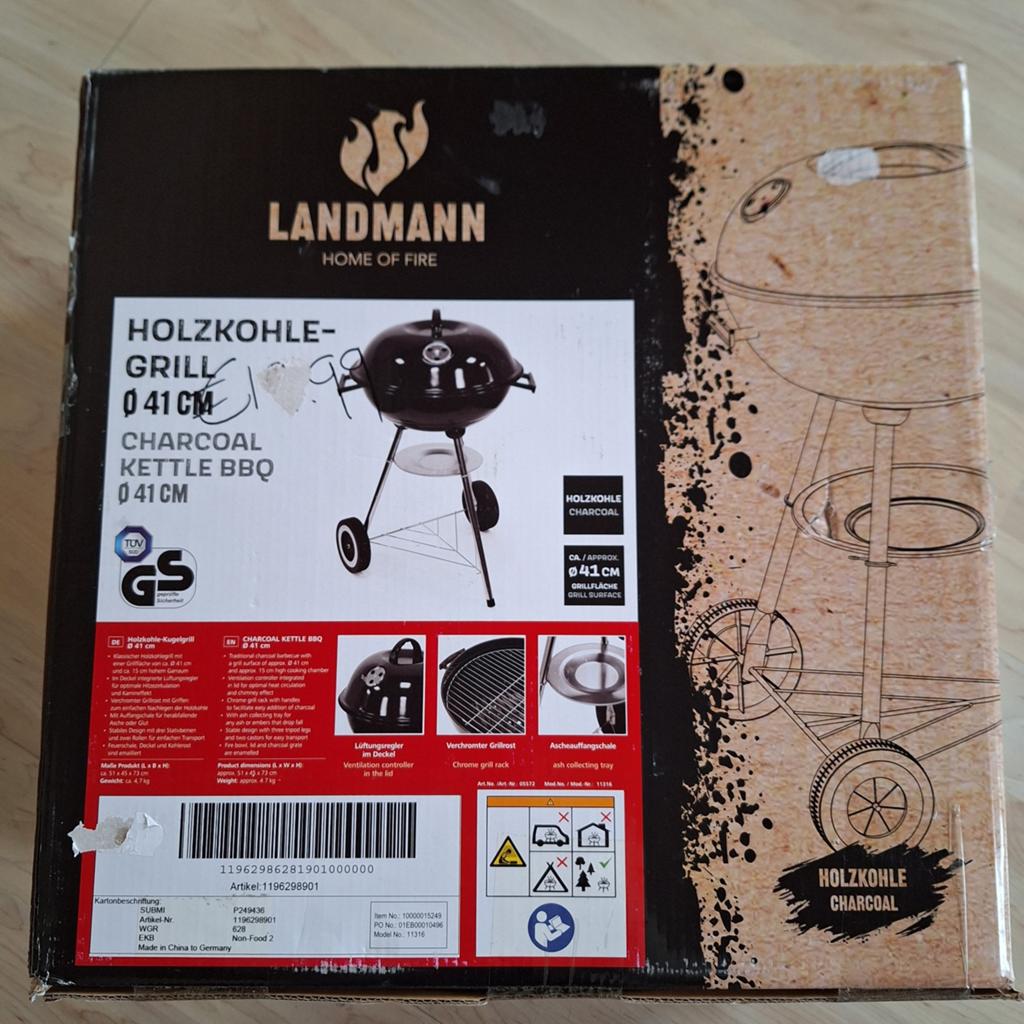 Landmann Houtskool Kettle BBQ 41 cm - Nieuw in doos, Ophalen, Nieuw, Landmann