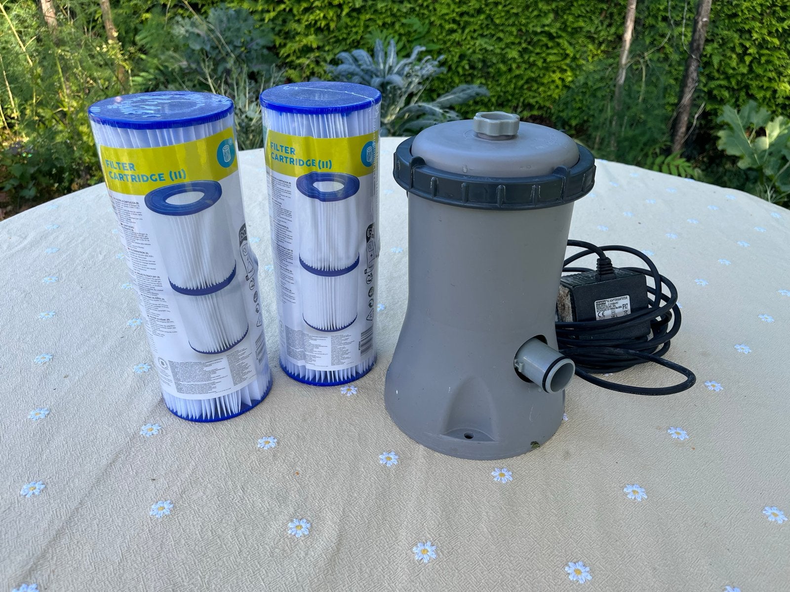 Bestway Flowclear filterpomp met 4 nieuwe filters, Ophalen of Verzenden, Gebruikt, Zwembadpomp