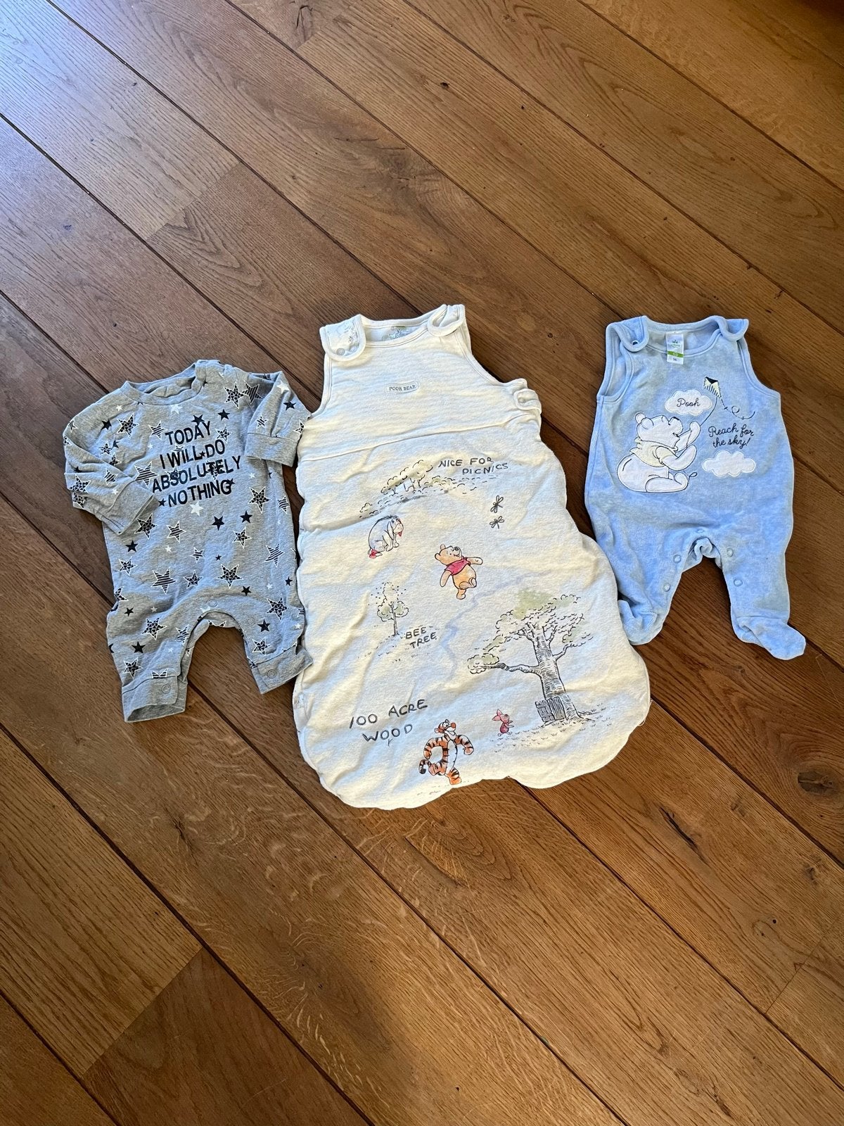 Babykleding pakket: babypakjes en slaapzakje (maat 50/56), Ophalen of Verzenden, Zo goed als nieuw, Jongetje of Meisje, Setje