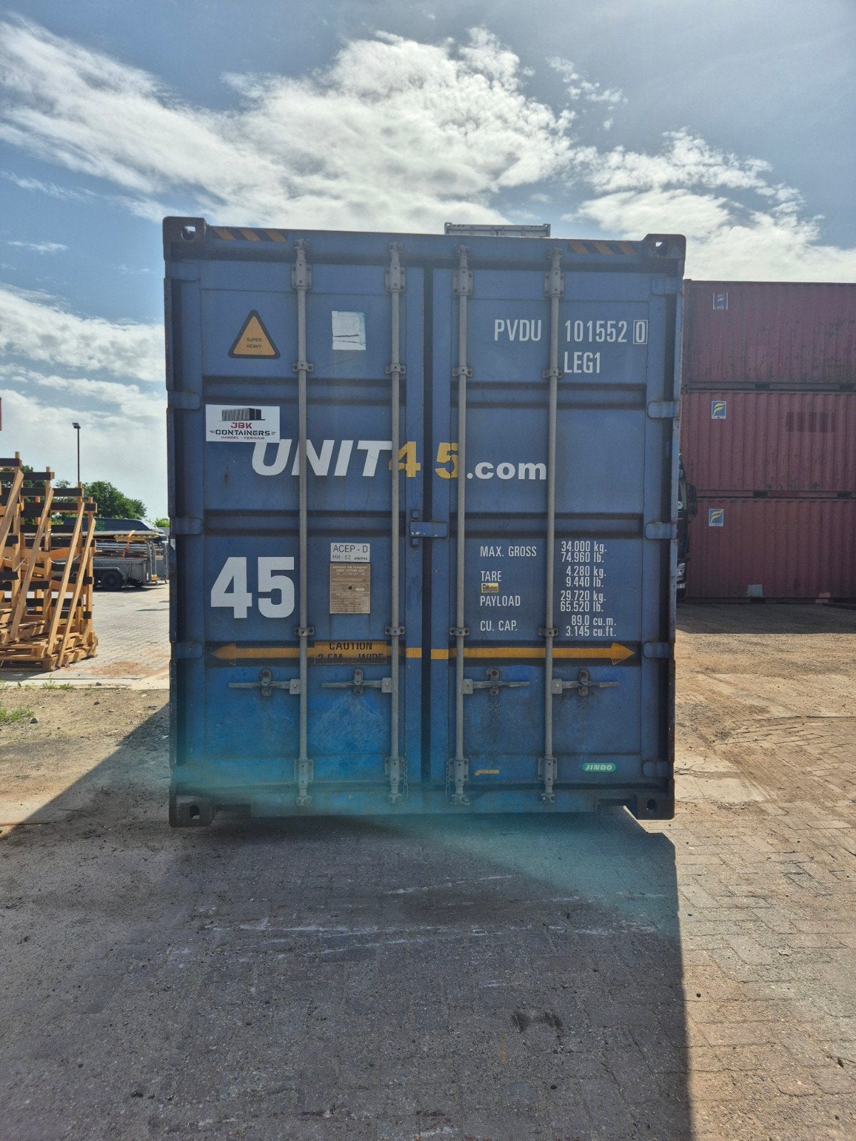 45ft highcube pallet-wide zeecontainer, zeer netjes, Ophalen of Verzenden