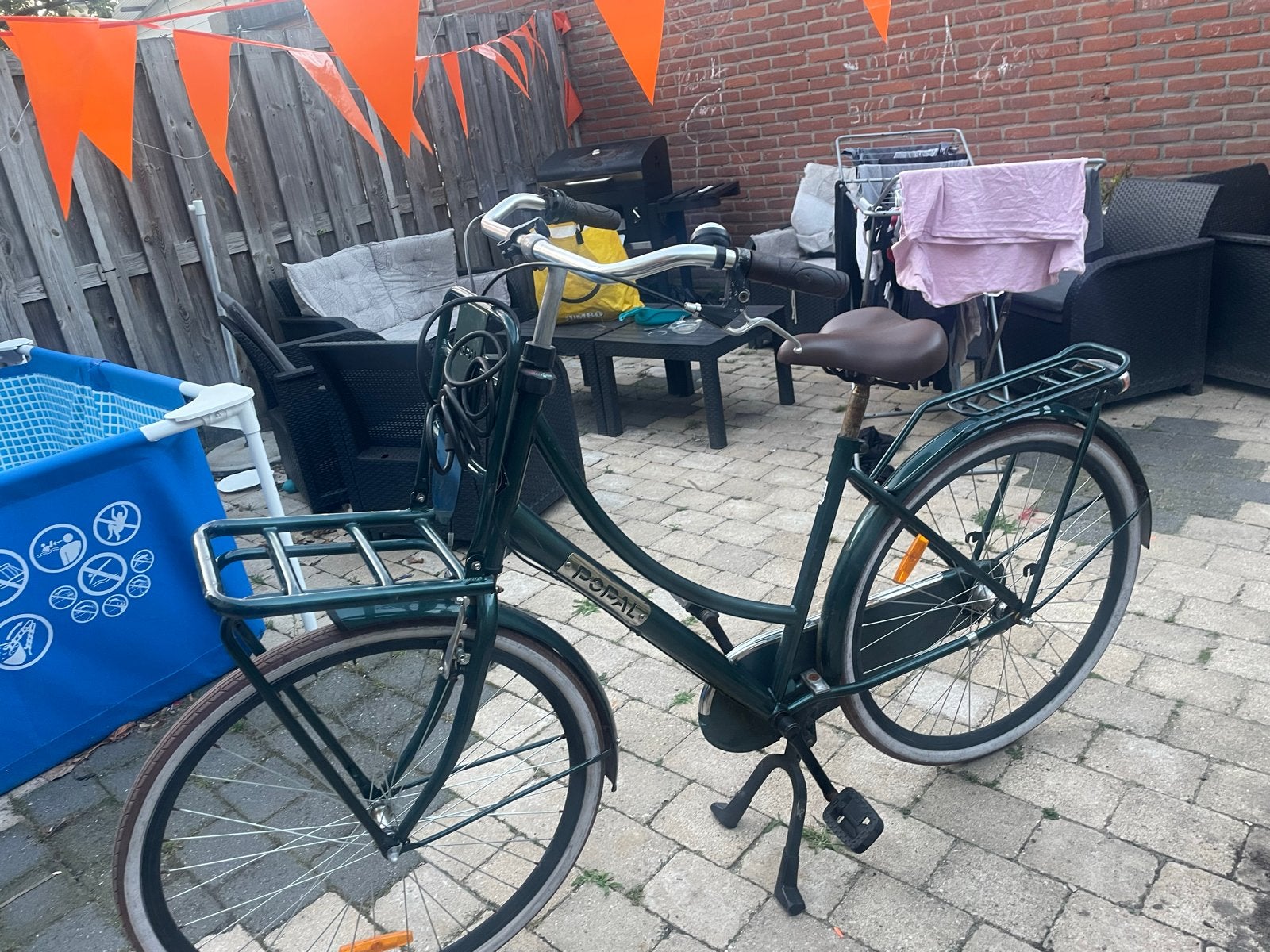 Popal Daily Dutch Basic Damesfiets - Groen, Terugtraprem, Ophalen, Overige merken, 53 tot 56 cm