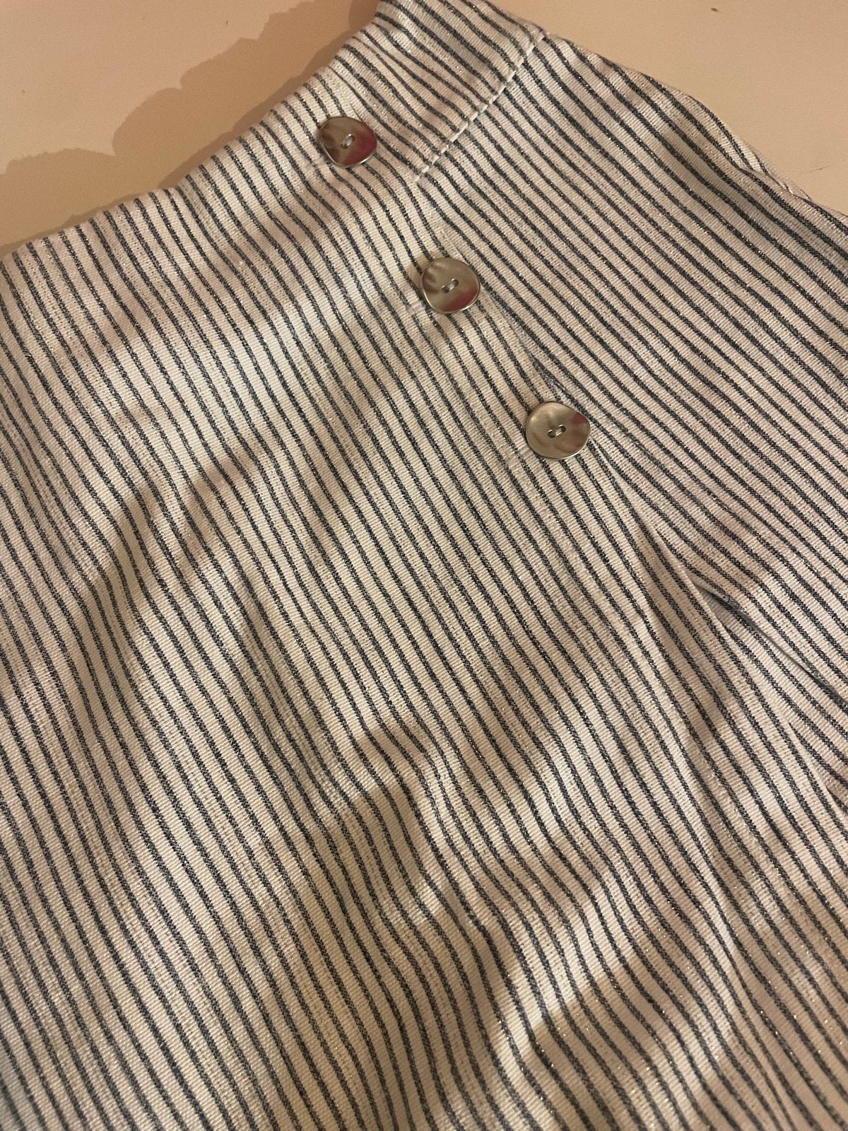 Zara gestreepte skort met knopen - Maat XS, Wit, Ophalen of Verzenden, Zo goed als nieuw, Maat 34 (XS) of kleiner
