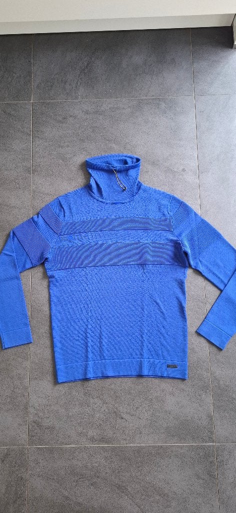 Blauwe coltrui maat M. Genti herenkleding - trui!, Kleding | Heren, Truien en Vesten, Ophalen of Verzenden, Zo goed als nieuw